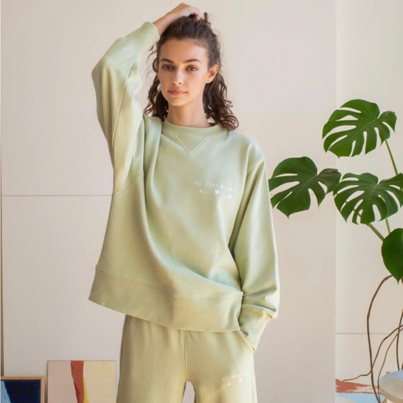 NWT AYR | All Year Round ‘The Sweatshirt’ in Spa Water soft green 100% cotton - Picture 2 of 10